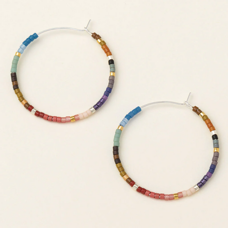 chromacolor miyuki small hoop | multi + silver