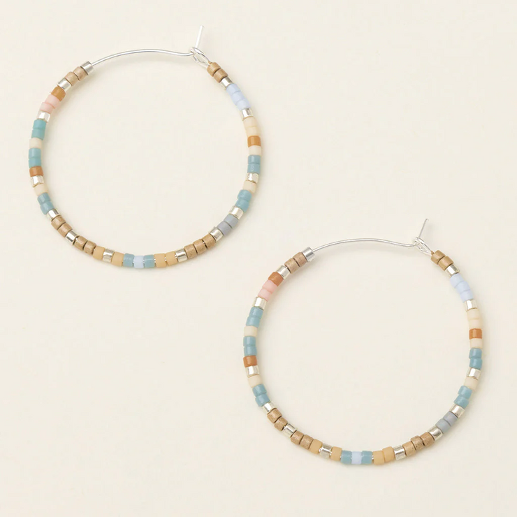 chromacolor miyuki small hoop | desert blue + silver