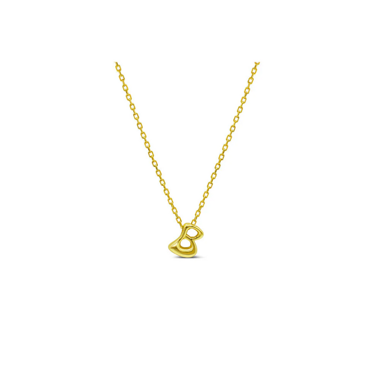 bubble letter initial necklace | b