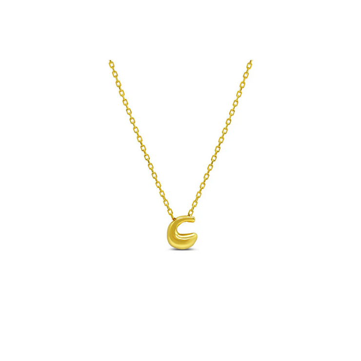 bubble letter initial necklace | c