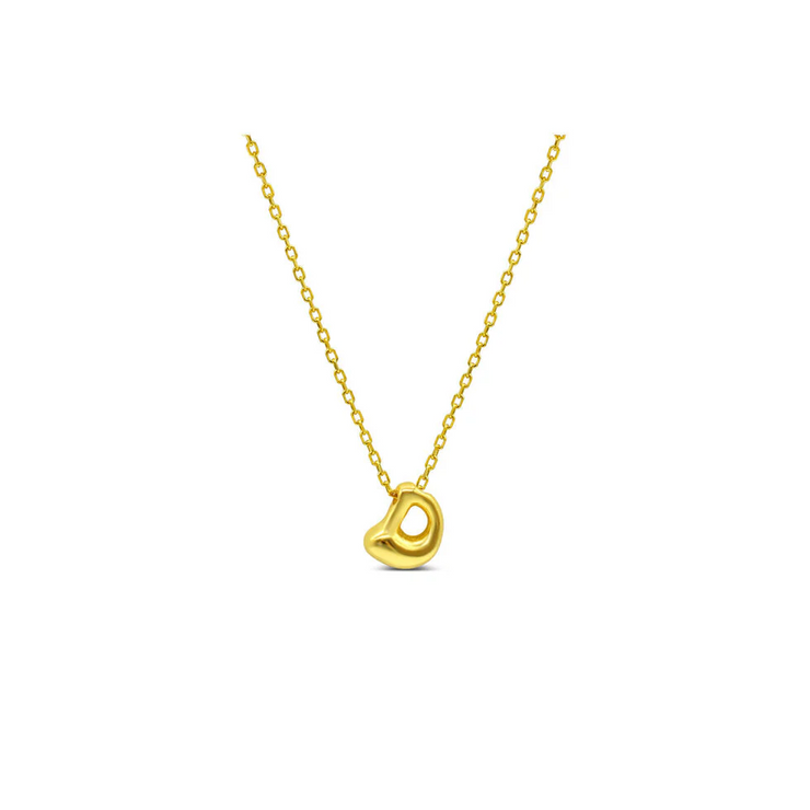 bubble letter initial necklace | d