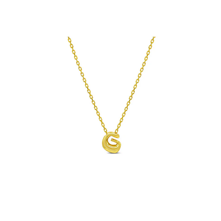 bubble letter initial necklace | g