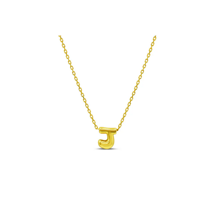 bubble letter initial necklace | j