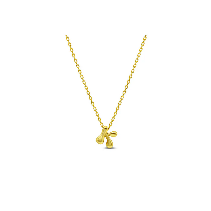 bubble letter initial necklace | k