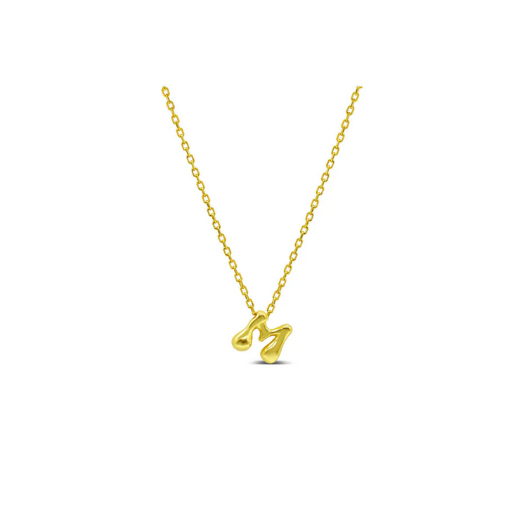 bubble letter initial necklace | m