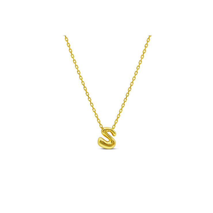 bubble letter initial necklace | s