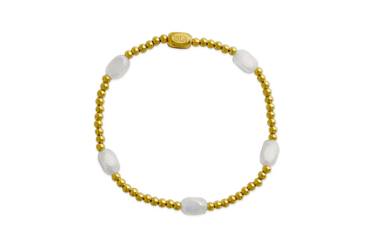 here + there stretch bracelet | white cap