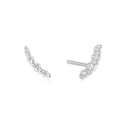 bezel beaded stone stud earrings