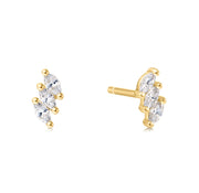 triple marquis studded earrings
