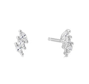 triple marquis studded earrings