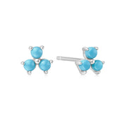 turqoiuse lotus stud earrings