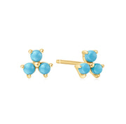 turqoiuse lotus stud earrings
