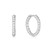 textured medium huggies hoop