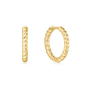 textured medium huggies hoop