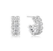 double row cz bezel huggies
