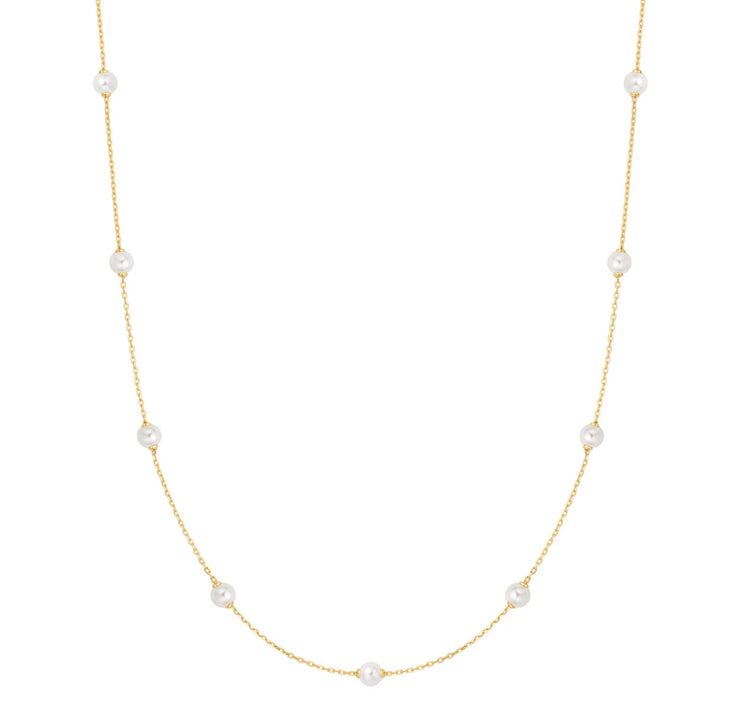 shell pearl station chain necklace