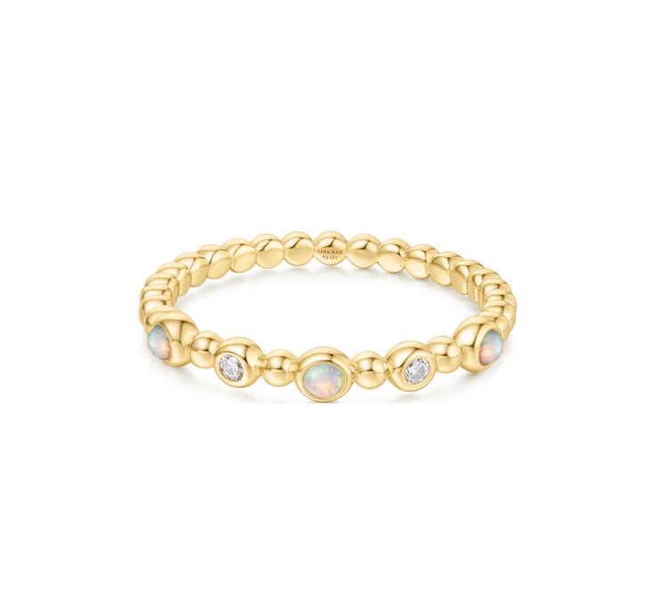bezel kyoto opal beaded ring