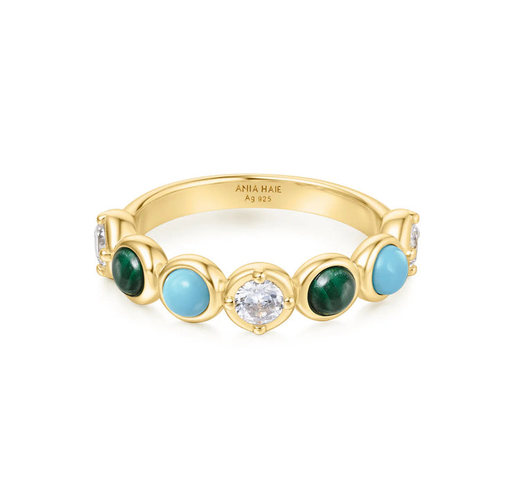 bezel malachite turquoise ring