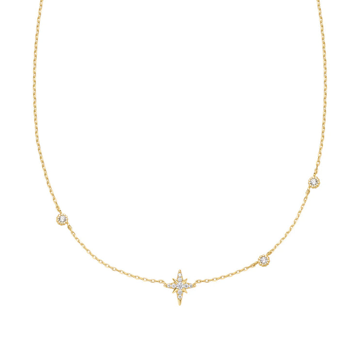star cz station necklace