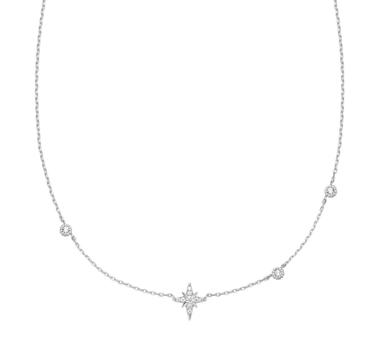 star cz station necklace