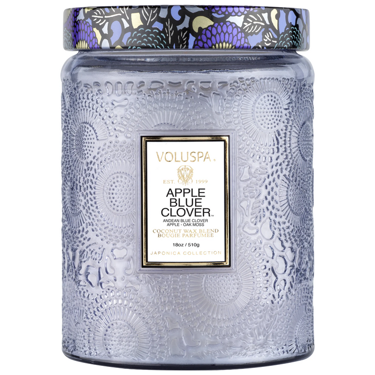 large jar candle | apple blue clover