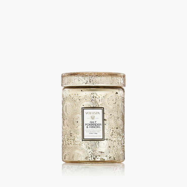 small jar candle | gilt pomander + hinoki