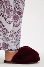 snowball faux fur slippers