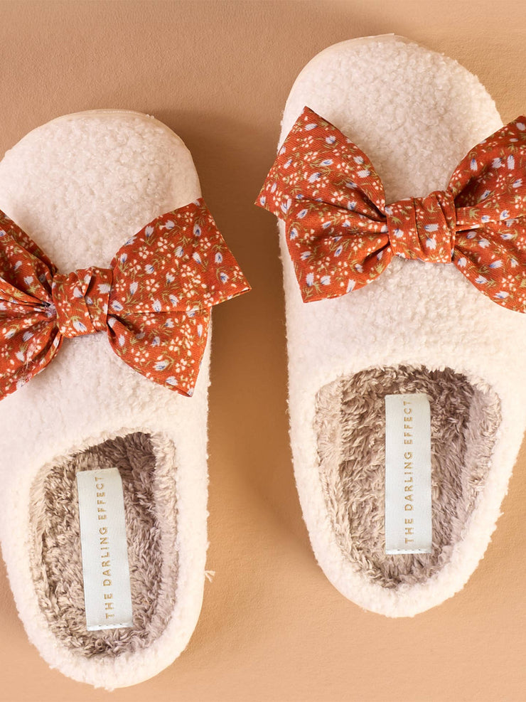 fuzzy slippers | floral