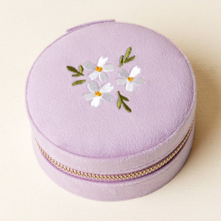 floral velvet jewelry case | lilac