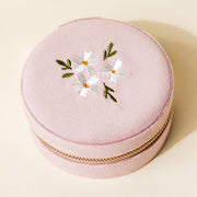 floral velvet jewelry case | blush