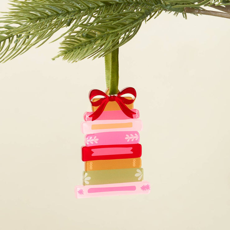 holiday tree ornament | book stack