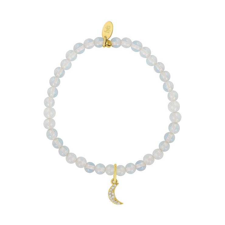 moon charm bracelet | opalite