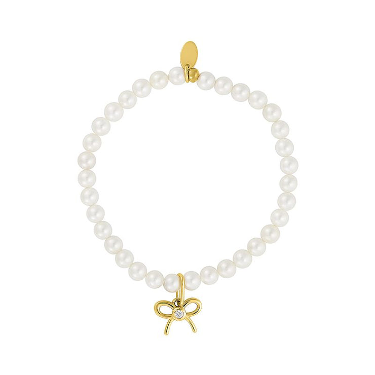 bow charm bracelet | pearl