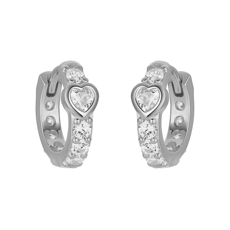 mackenzie heart huggies | silver