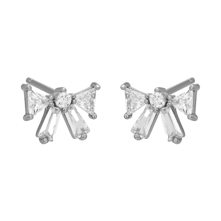 belle bow studs | silver