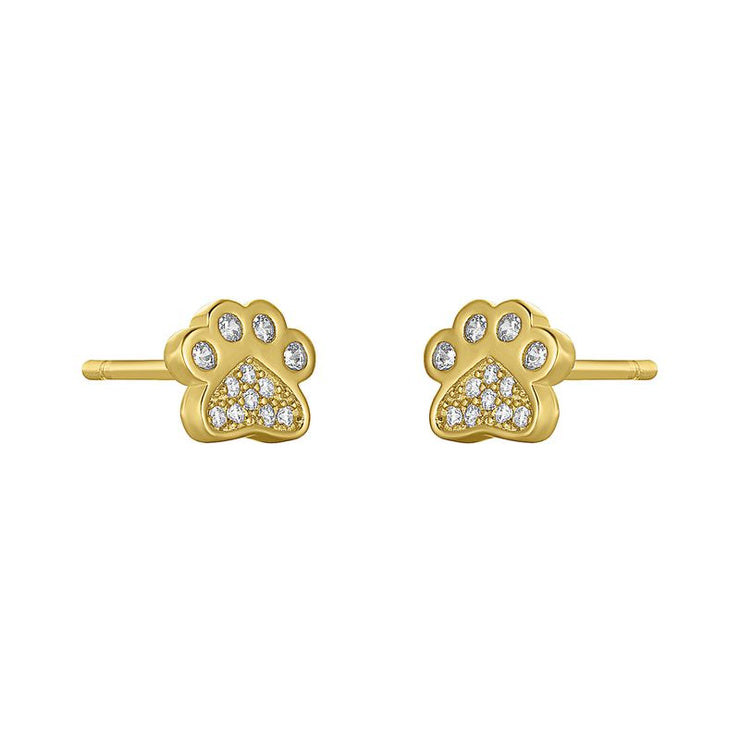 paw print studs | gold