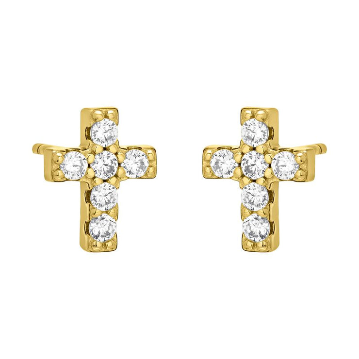 cross studs | gold
