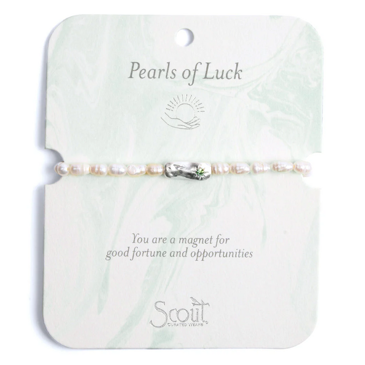 pearl affirmation bracelet | luck