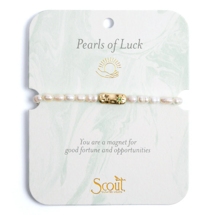 pearl affirmation bracelet | luck