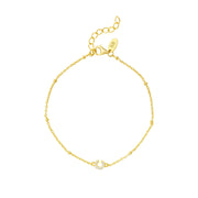 petite initial chain bracelet