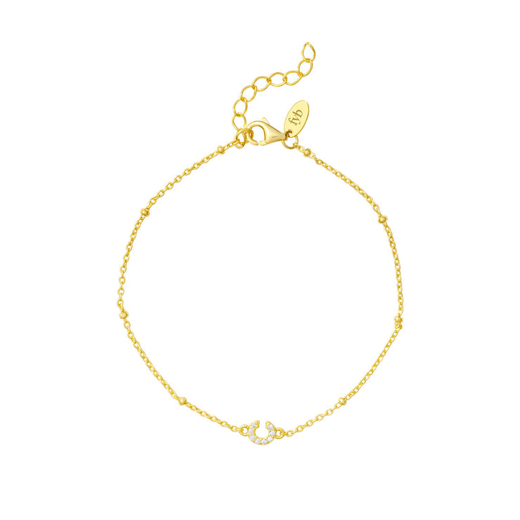 petite initial chain bracelet