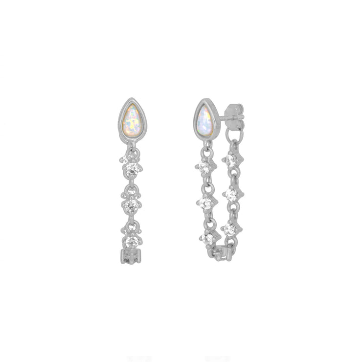 etta opal chain earrings