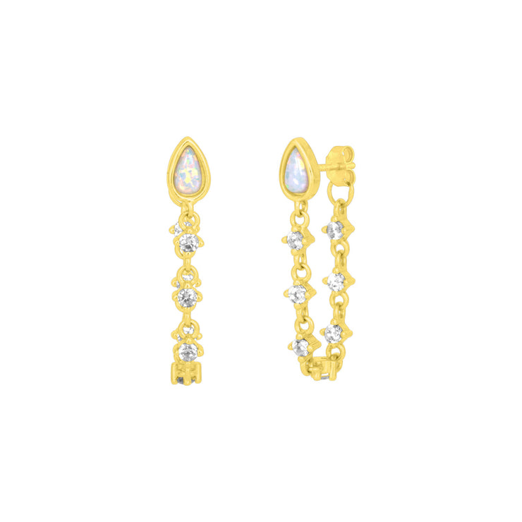 etta opal chain earrings