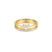 double white triangle stacker ring