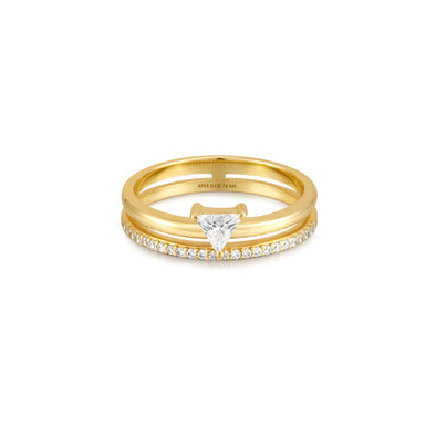 double white triangle stacker ring