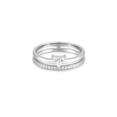double white triangle stacker ring
