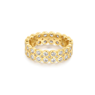 double row bezel ring