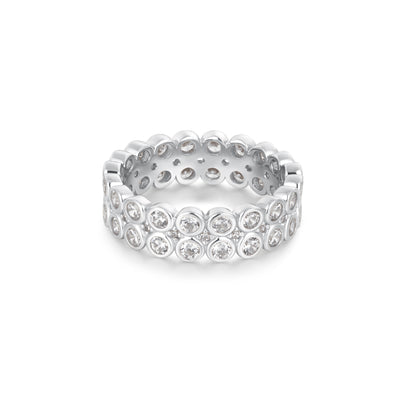 double row bezel ring