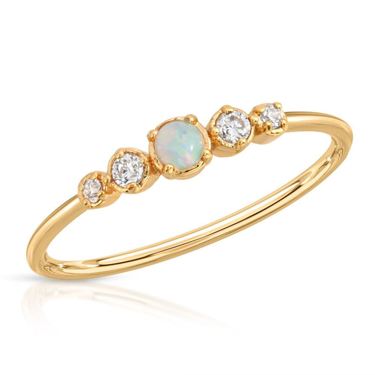 opal cz stacking ring