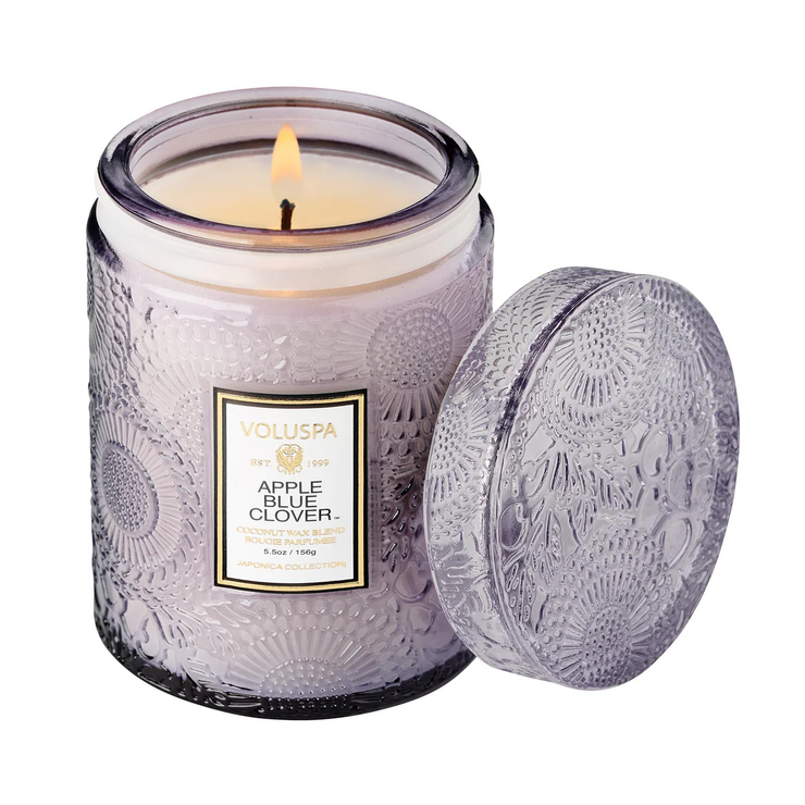 small jar candle | apple blue clover